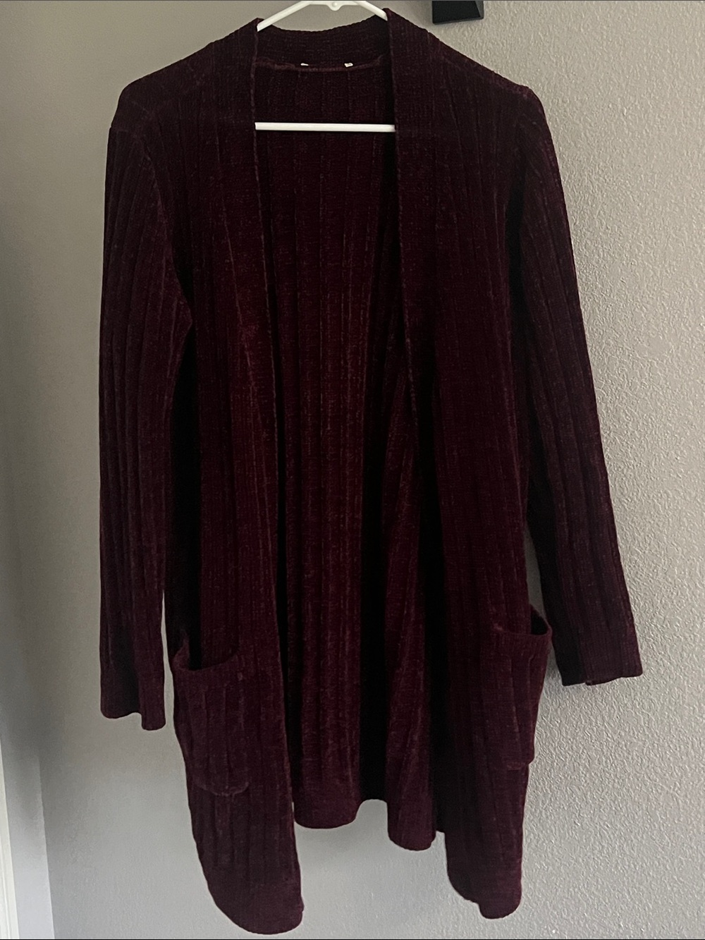 Soft velvet like cardigan
